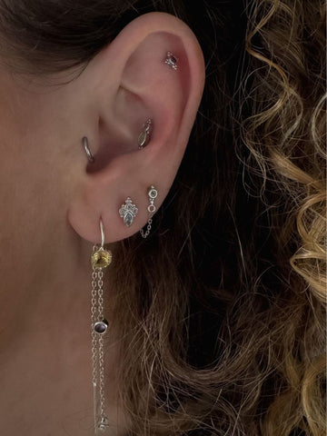 Benang Topaas Flatback Piercing-1 ST.