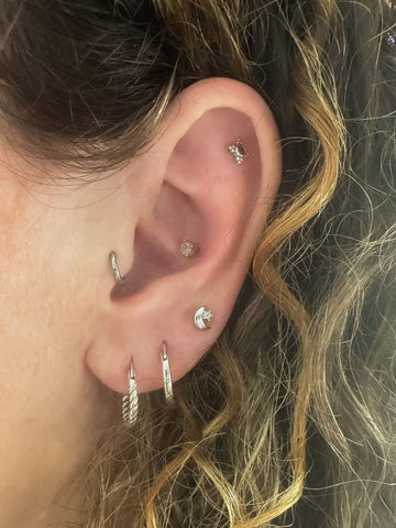 Bulan Maansteen Flatback Piercing-1 ST.