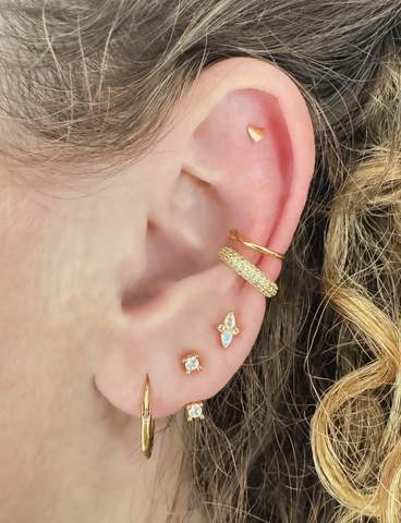 Nila Zilveren Ear Cuff 14K Goldplated - 1 ST.