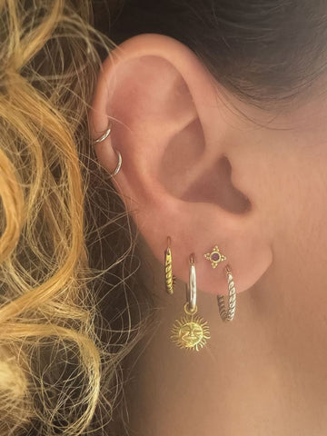 Bunga Amethist Flatback Piercing 14K Goldplated-1 ST.