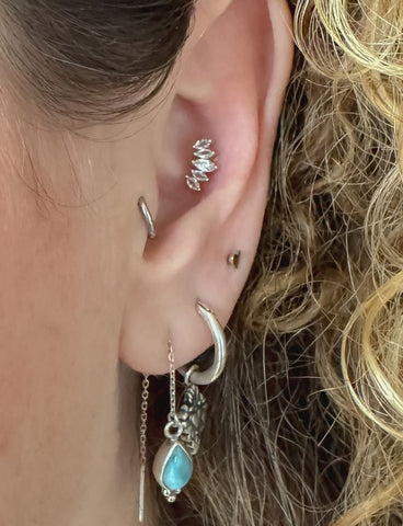 Putri Witte Topaas Flatback Piercing-1 ST.