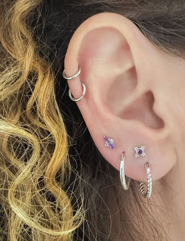 Bunga Amethist Flatback Piercing 1 ST.