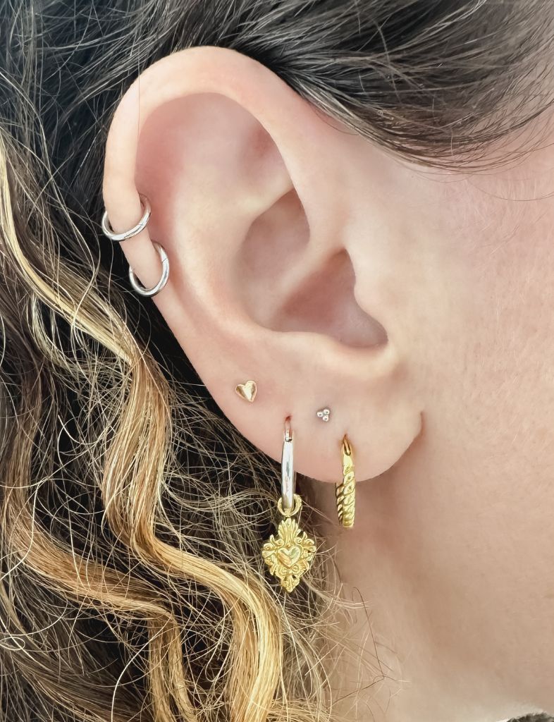 Bola Flatback Piercing 14K Massief Goud-1ST.