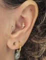 Putri Witte Topaas Flatback Piercing 14K Goldplated-1 ST.
