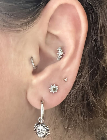 Taiyang Citrien Flatback Piercing-1 ST.