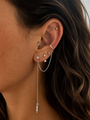 Aurelia Opaal Witte Topaas Flatback Threader Piercing-1 ST.