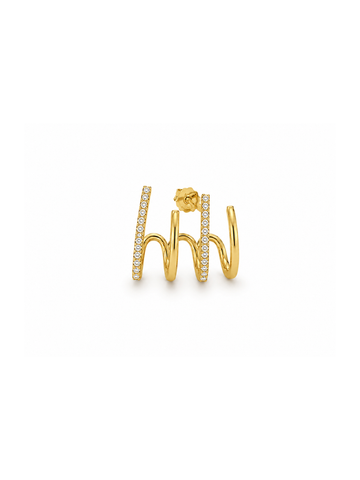 Bina Zilveren Oorbel 14K Goldplated - 1 ST.