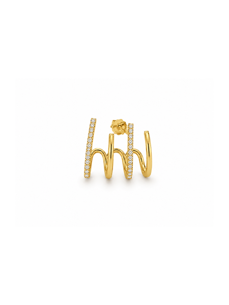 Bina Zilveren Oorbel 14K Goldplated - 1 ST.