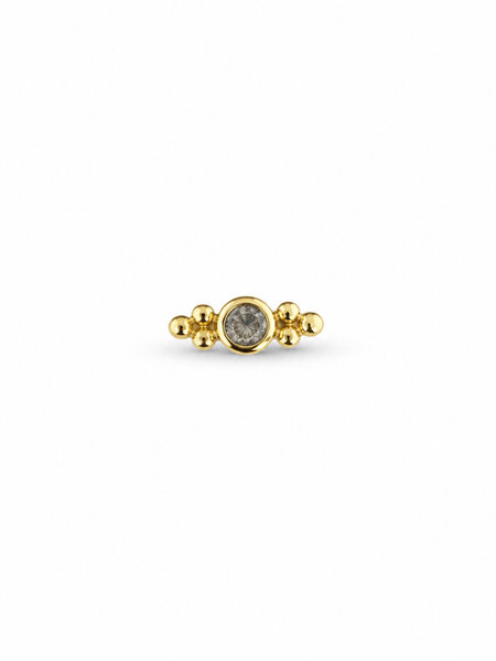 Luna Labradoriet Flatback Piercing 14K Goldplated-1 ST.