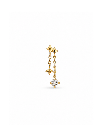 Yume Maansteen Flatback Piercing 14K Goldplated-1 ST.
