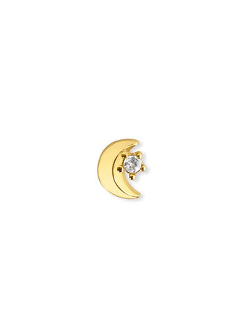 Bulan Maansteen Flatback Piercing 14K Goldplated-1 ST.