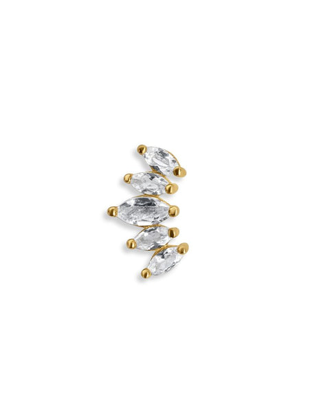 Putri Witte Topaas Flatback Piercing 14K Goldplated-1 ST.