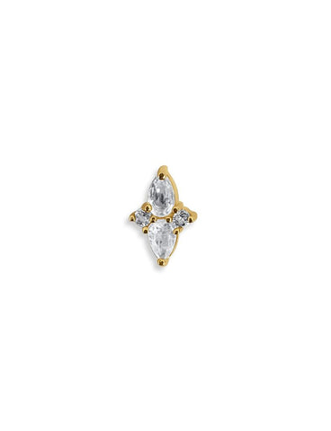Mian Maansteen Flatback Piercing 14K Goldplated - 1 ST.
