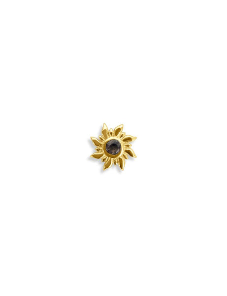 Taiyang Citrien Flatback Piercing 14K Goldplated-1 ST.