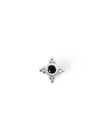 Bunga Zwarte Onyx Flatback Piercing 1 ST.