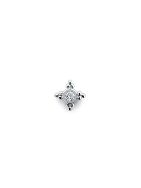 Bunga Witte Topaas Flatback Piercing 1 ST.