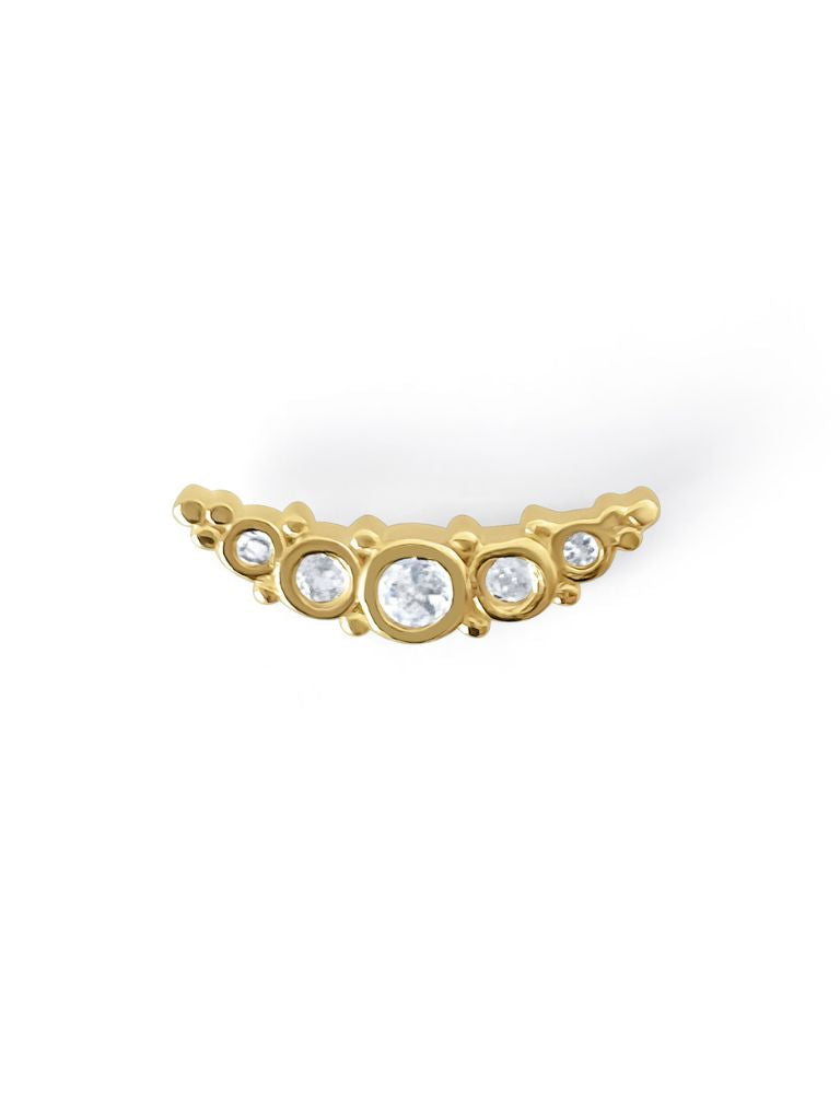 Selene Maansteen Flatback Piercing 14K Goldplated-1 ST.