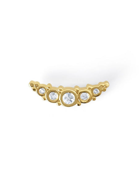 Selene Maansteen Flatback Piercing 14K Goldplated-1 ST.