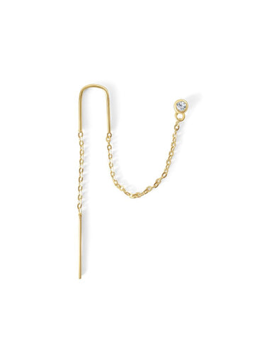 Elara Witte Topaas Flatback Piercing 14K Goldplated-1 ST.