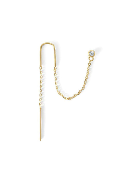 Elara Witte Topaas Flatback Piercing 14K Goldplated-1 ST.