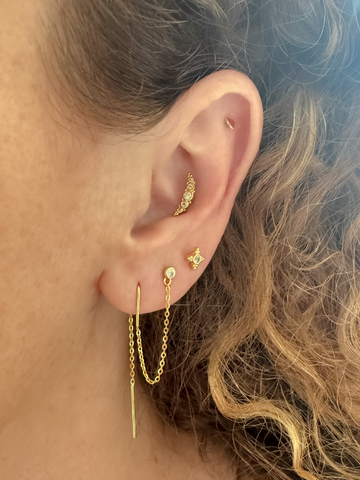 Selene Maansteen Flatback Piercing 14K Goldplated-1 ST.