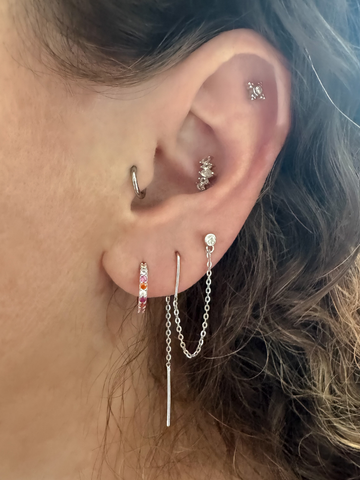 Bunga Witte Topaas Flatback Piercing 1 ST.