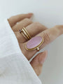 Penyatan Lila Jade Ring - 925 Sterling Zilver 14K Verguld Goud