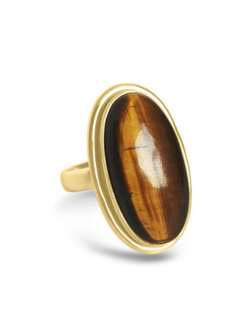 Penyatan Tijgeroog Ring - 925 Sterling Zilver 14K Verguld Goud