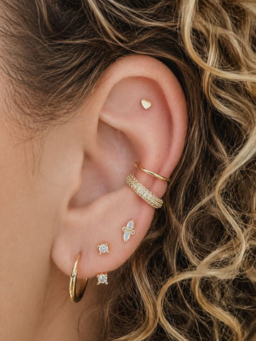 Sari Zilveren Oorbel 14K Goldplated - 1 ST.