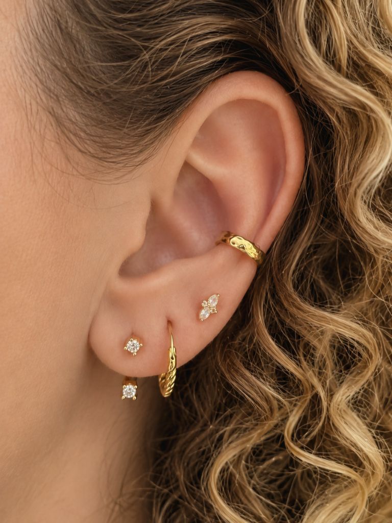 Sari Zilveren Oorbel 14K Goldplated - 1 ST.