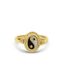 Yin Yang Ring Dots - 925 Sterling Zilver 14K Verguld Goud
