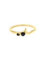 Universe Onyx Ring - 925 Sterling Zilver 14K Verguld Goud