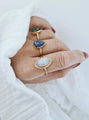 Kasar Chroom Chalcedoon Ring - 925 Sterling Zilver 14K Verguld Goud