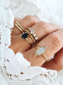 Katar Maansteen Ring - 925 Sterling Zilver 14K Verguld Goud
