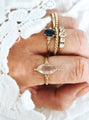 Sahayak Blauwe Saffier Ring - 925 Sterling Zilver 14K Verguld Goud